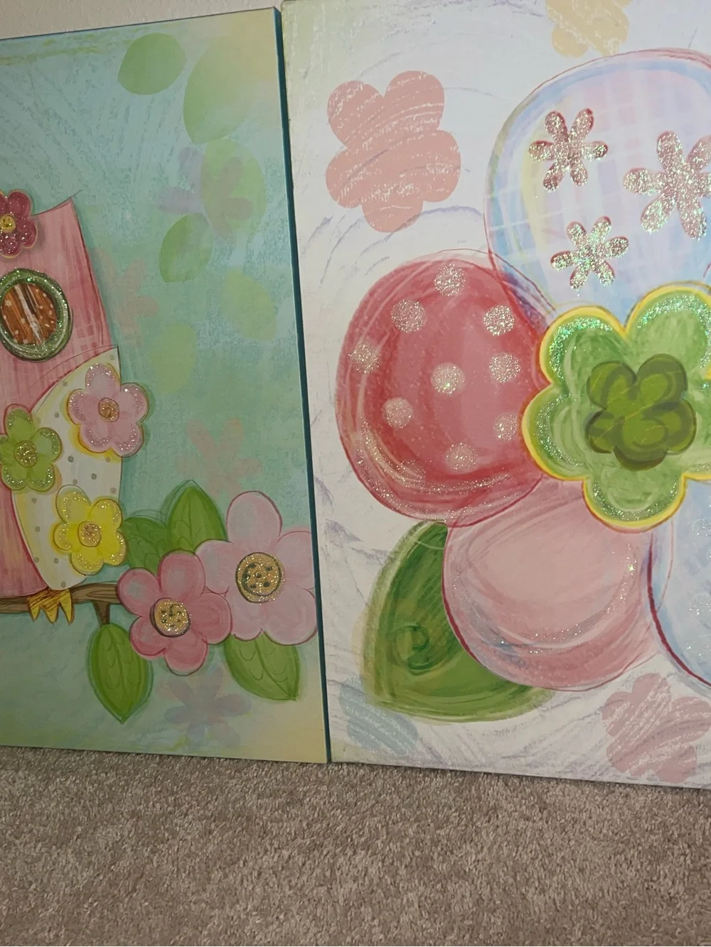 Target Pink and Pastel Owl Wall Art